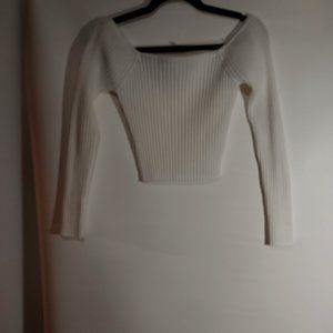 IRIS LONG SLEEVE HALF  RIBBED HALF SWEATER